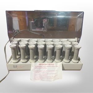 Vintage VIP Pro 24 Hot Rollers Curler SS-242R Flocked‎ Velvet Pageant